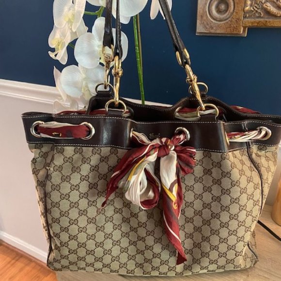 Gucci "Positano" Canvas Monogram GG Tote (153033 467891) - Picture 1 of 16